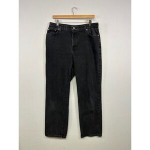 Vintage‎ 90s Grunge Zena Jeans Womens 14 Black High Waisted Straight Leg Denim